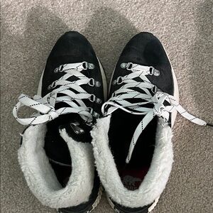 Women's Black and White Winter Boots